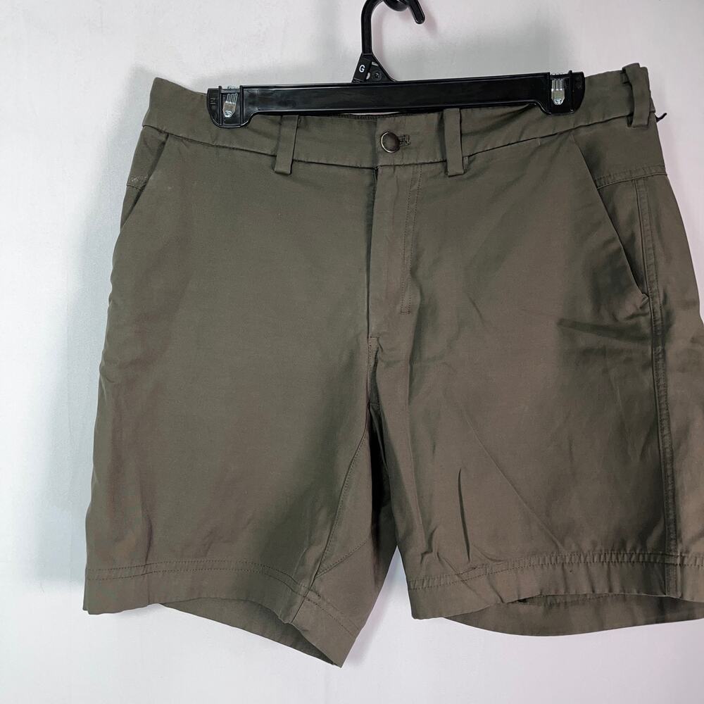 Lululemon Mens Commission Shorts Olive Gray‎ Sz 32 EUC 7" Retail $88